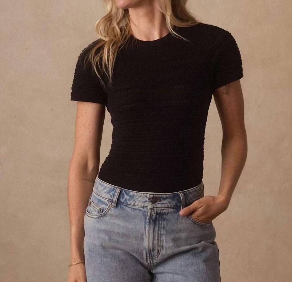 NEW THE NORMAL BRAND marie novelty stitch tee in black